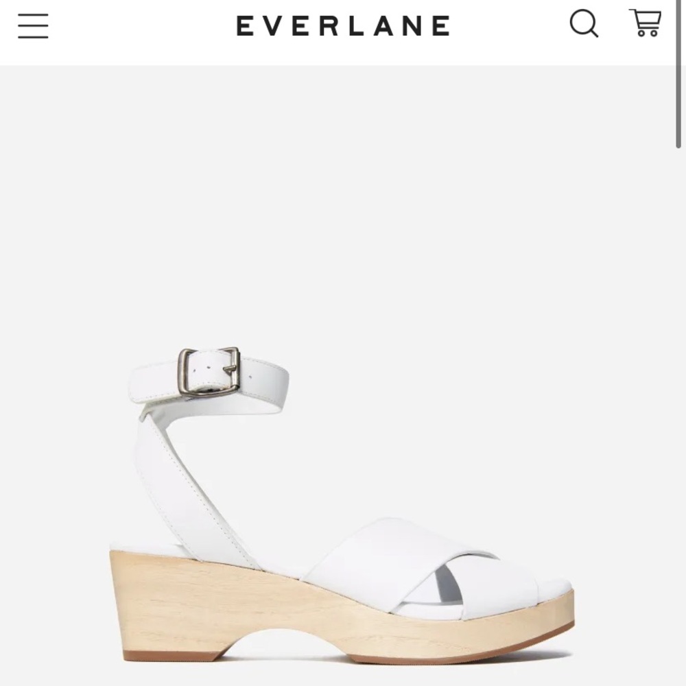 White Everlane Clog Sandals